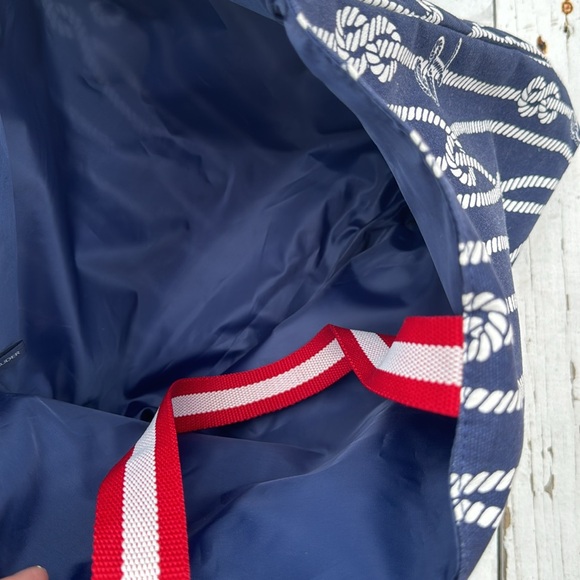 Nautical Themed Rope Pattern Canvas Beach Tote - Picture 3 of 6